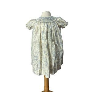 Royal Child Vintage Pale Yellow Blue Floral Print Elastic Collar Size 6 Months D